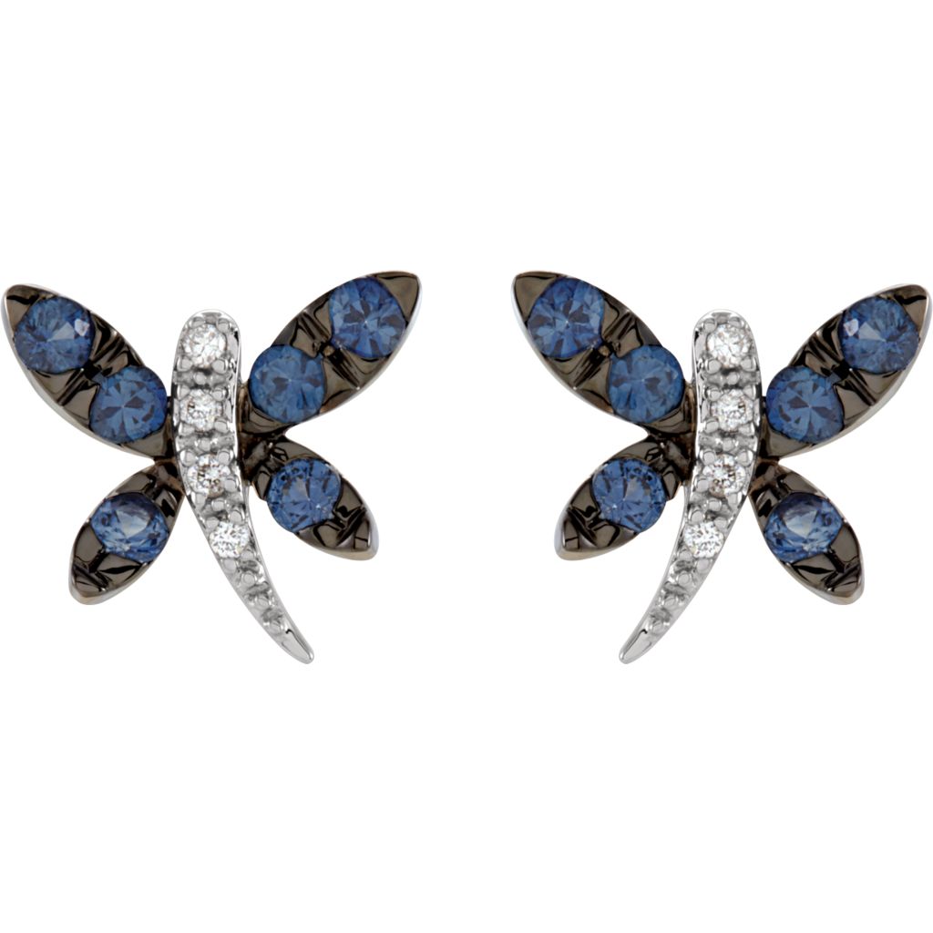 Gemstone Fashion, Earrings, Gemstone Earrings, Studs, 14K White