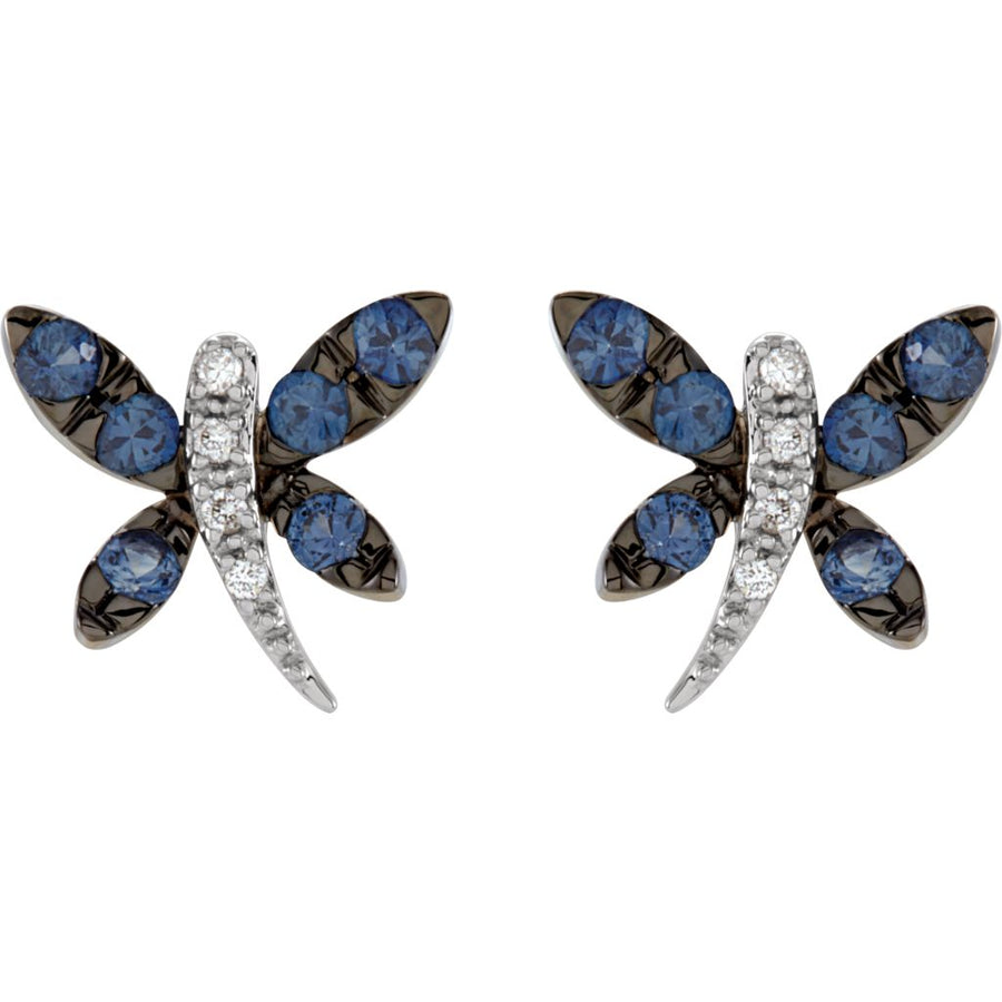 Gemstone Fashion, Earrings, Gemstone Earrings, Studs, 14K White