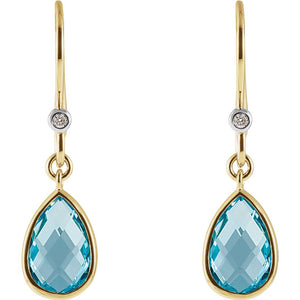 Swiss Blue Topaz & Diamond Earrings