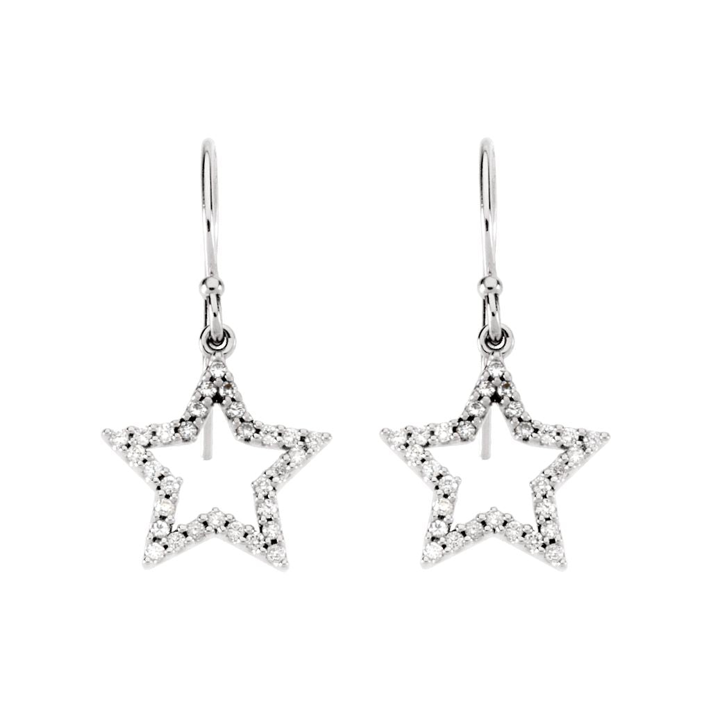 Diamond Fashion, Earrings, Diamond Earrings, Drops/Dangles, 14K White