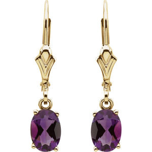 Gemstone Fashion, Earrings, Gemstone Earrings, Drops/Dangles, 14K Yellow