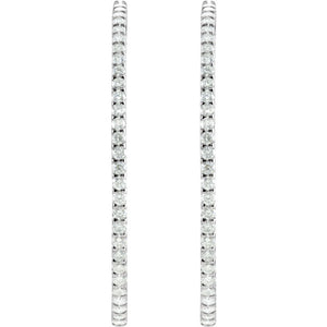 Diamond Fashion, Earrings, Diamond Earrings, Hoops, 14K White