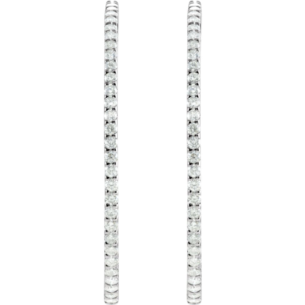 Diamond Fashion, Earrings, Diamond Earrings, Hoops, 14K White