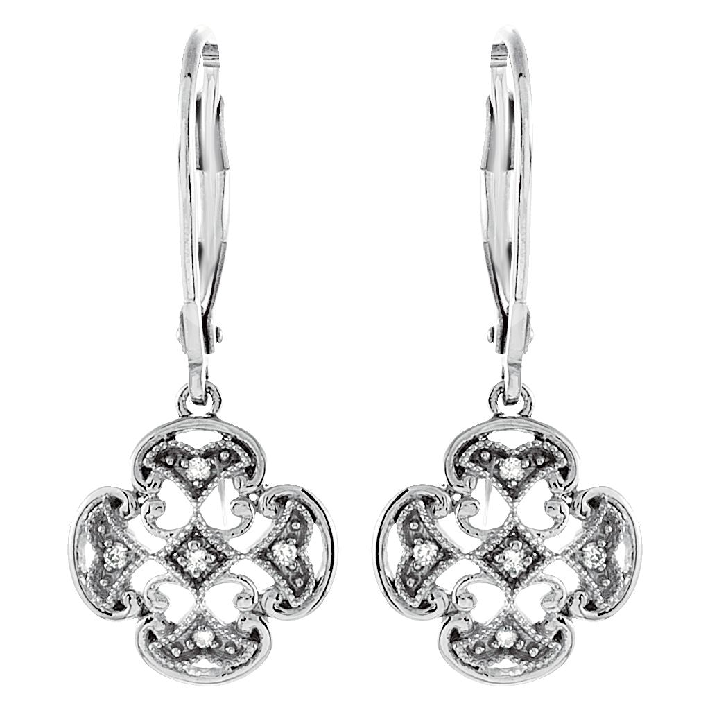 Diamond Fashion, Earrings, Diamond Earrings, Drops/Dangles, 14K White