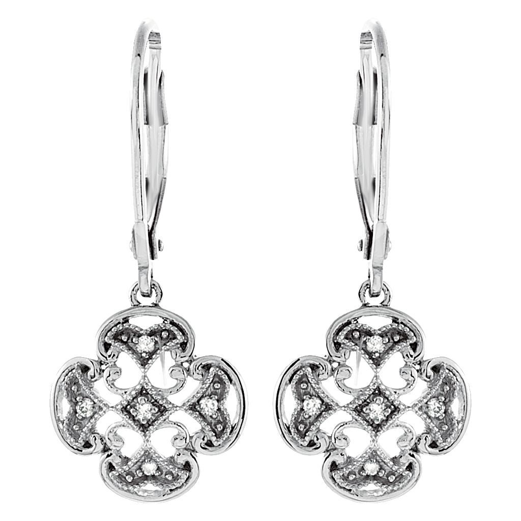 Diamond Fashion, Earrings, Diamond Earrings, Drops/Dangles, 14K White