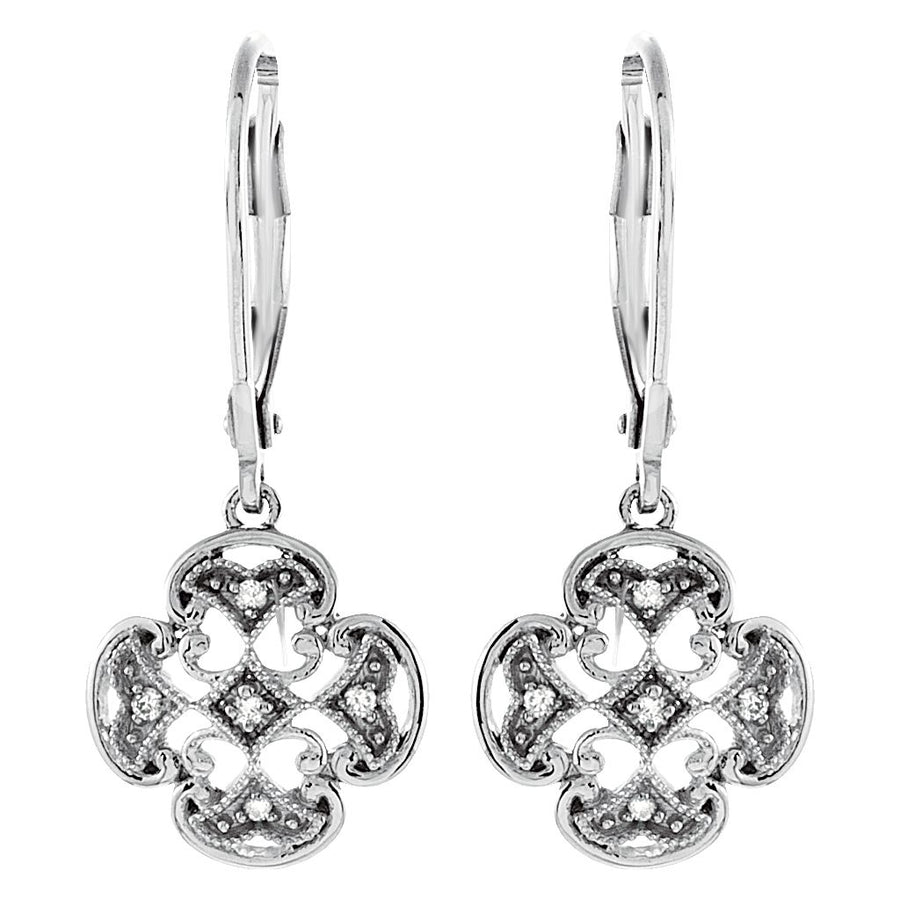 Diamond Fashion, Earrings, Diamond Earrings, Drops/Dangles, 14K White