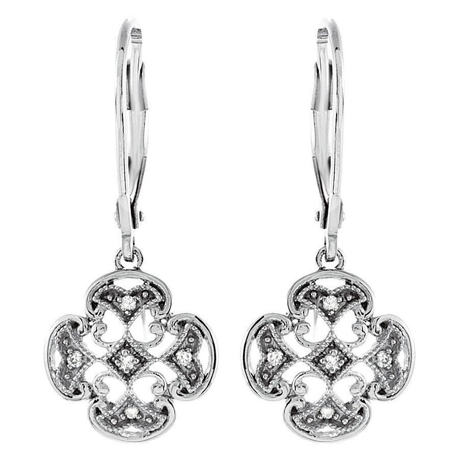 Diamond Fashion, Earrings, Diamond Earrings, Drops/Dangles, 14K White