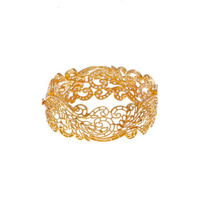 Handmade 22k gold Kada with cubic zirconia