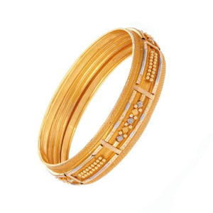 Gold Kara with Rhodium design in 22k