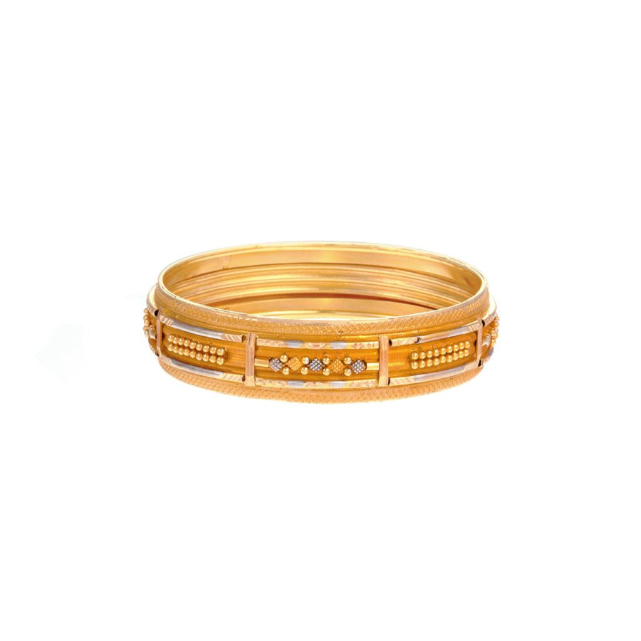 Gold Kara with Rhodium design in 22k