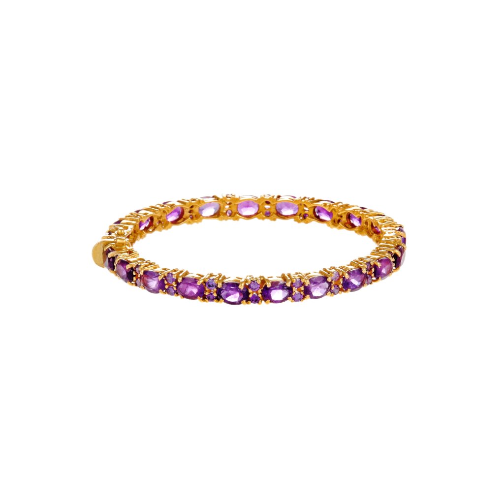 Sleek and Stylish Kara studded with Amethyst in 22k gold