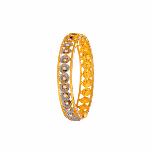 Pearl and blue enamel kara made in 22k gold