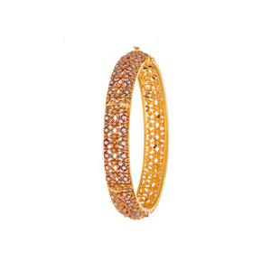 Antique and Rhodium polished kara in 22k gold