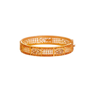 Mesh kara in 2-tone with Copper and Rhodium finishes made in 22k gold