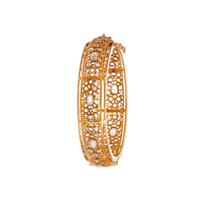 Elegant Kara lined with Polki made in 22k gold