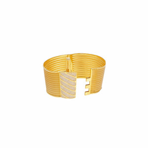 Contemporary Kara studded with Cubic Zirconia make in 22k gold.