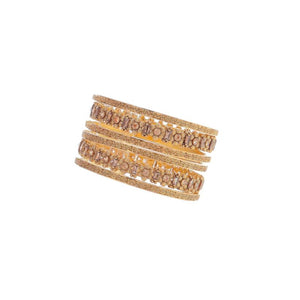 Studded Smokey Quartz Bangles in Antique Finish in 22k gold
