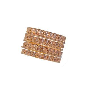7-Piece Bangles Set with Rhodium polish and Antique Finish in 22k gold