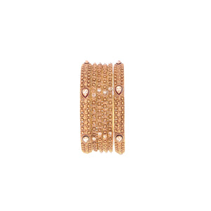 6-Piece Bangles Set with Cubic Zirconia in 22k gold