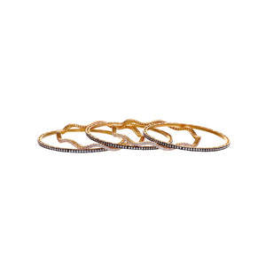 5-Piece Bangles Set Studded with Cubic Zirconia and Finished in Rhodium Polish in 22k gold
