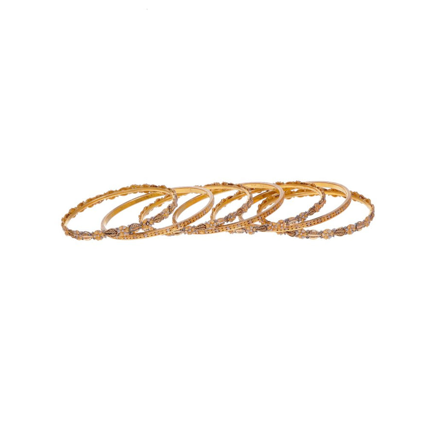 7-Piece Bangles Set with 3-Tone Finish in 21k gold