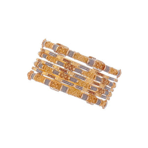 7-Piece Bangles set with Rhodium & Rose Gold Finish in 22k gold