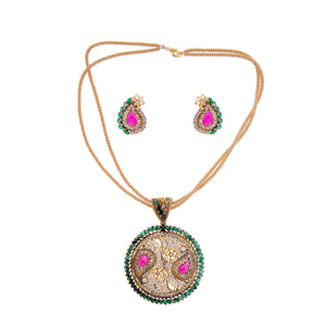 Ruby and Emerald Pendant Set in 22K gold
