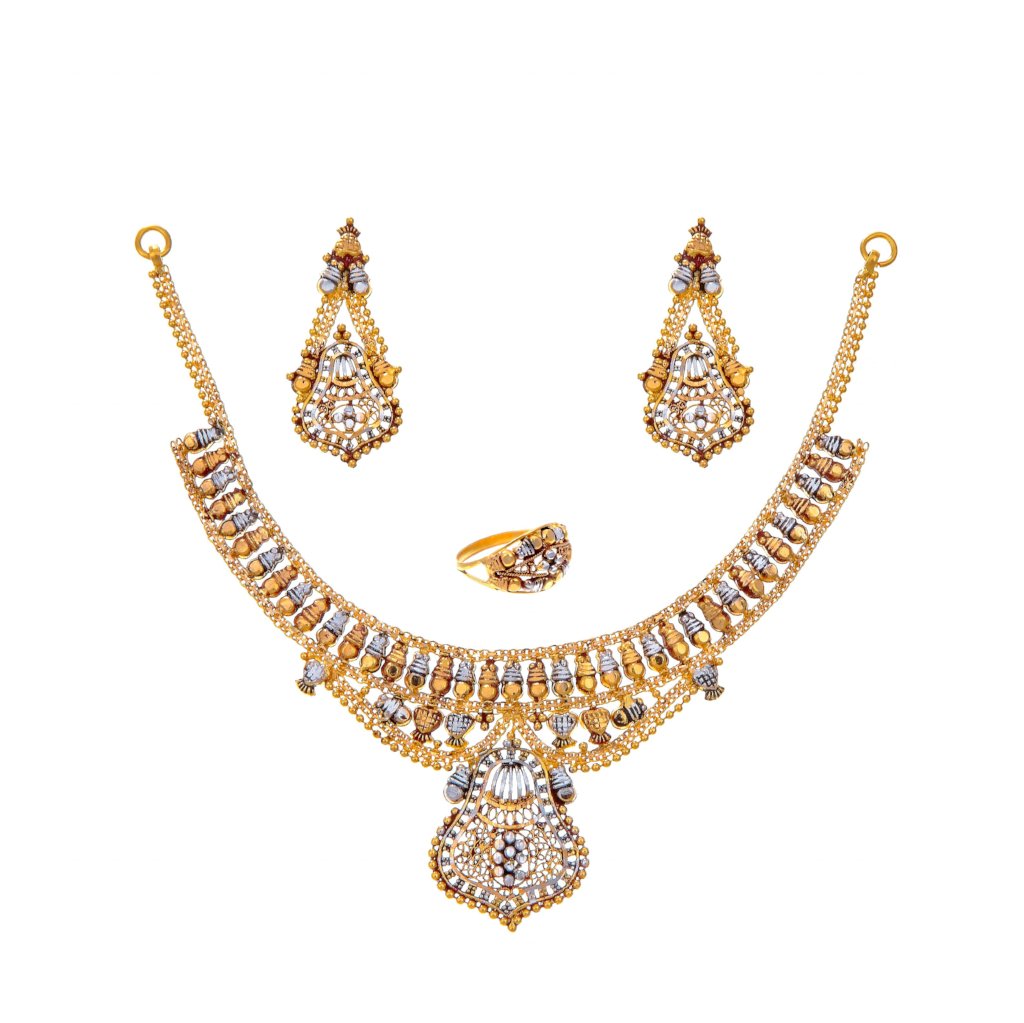 Tri-polish 22k gold bridal set