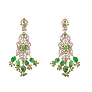 Eye Catching Emerald Earrings made in 22k gold