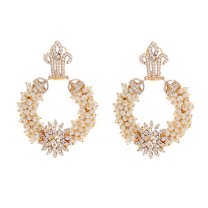 Breathtaking Pearl earrings handmade in 22k gold