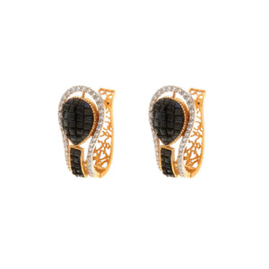 Contemporary Dark Blue Sapphire Earrings made in 22 karat gold