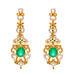 Unbelievably gorgeous Jade earrings made in 22k gold