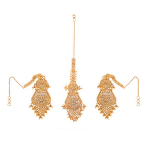 Classic earrings with sahara made in 22k gold