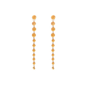 Long dangling earrings made in 22k gold