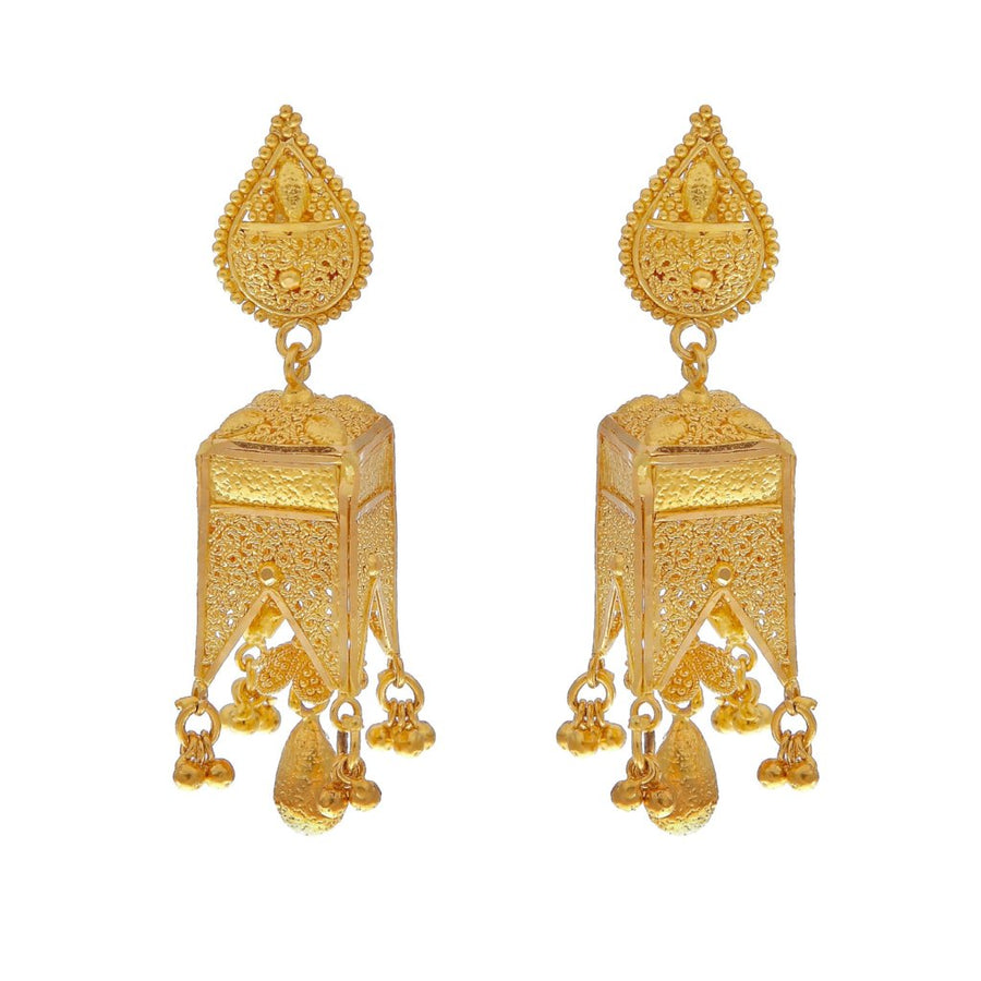 Vintage handmade earrings in 22k gold