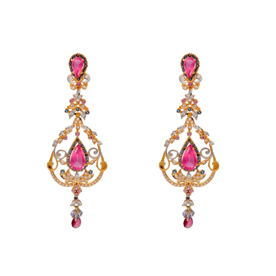 Glamorous Ruby and Tourmaline String Set made in 22k gold
