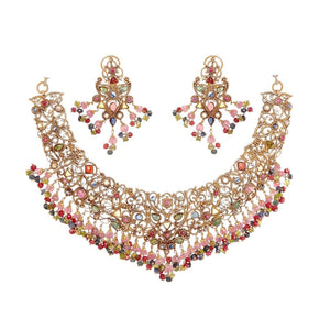 Colorful CZ bridal Set in 22k gold