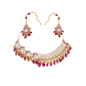 Contemporary Ruby and Citrine Bridal Set made in 22 karat gold
