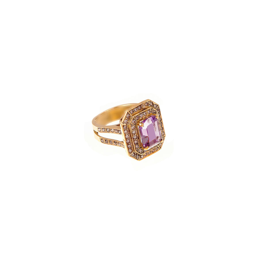 Striking Amethyst ring made in 22k gold