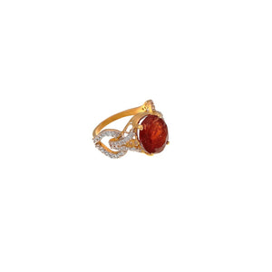 Fashionable orange Tourmaline ring made in 22k gold