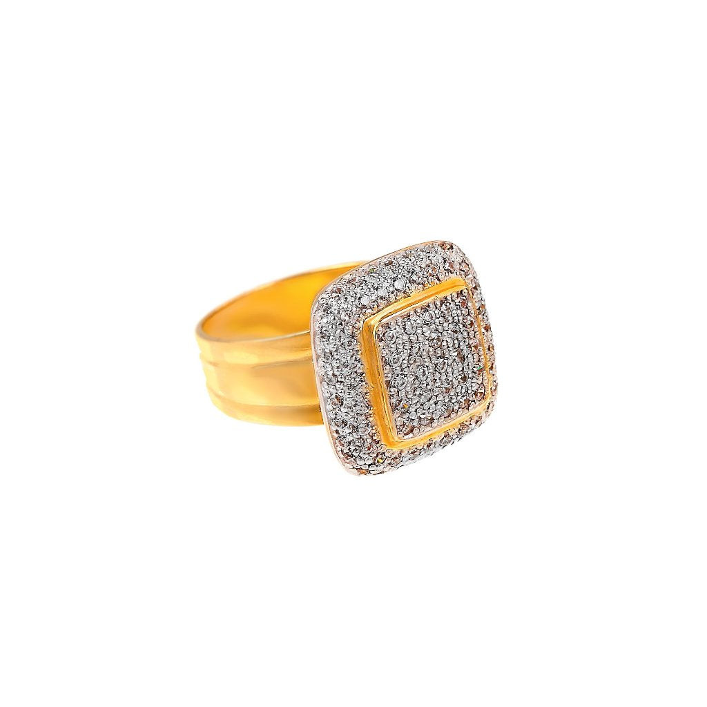 Bold Cubic Zirconia Cocktail Ring made in 22k gold