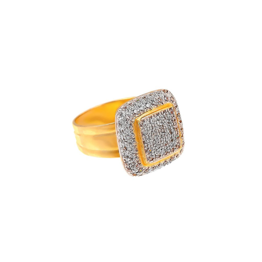 Bold Cubic Zirconia Cocktail Ring made in 22k gold