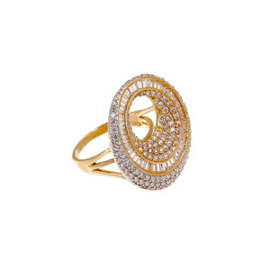 Stunning Statement ring made with dazzling Cubic Zirconia made in 18k gold
