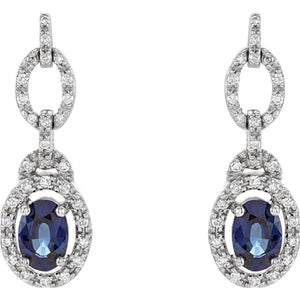 Gemstone Fashion, Earrings, Gemstone Earrings, Drops/Dangles, 14K White
