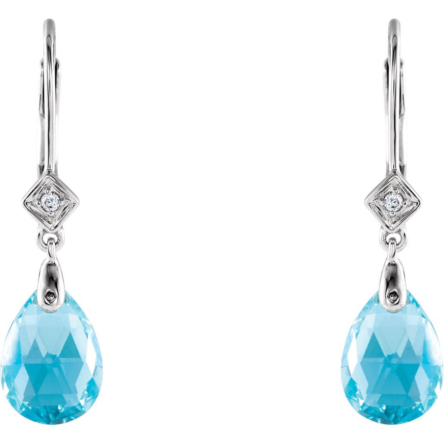 Gemstone Fashion, Earrings, Gemstone Earrings, Drops/Dangles, 14K White