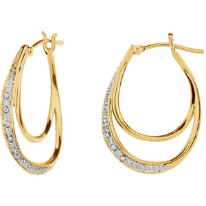 Diamond Fashion, Earrings, Diamond Earrings, Hoops, 14K Yellow