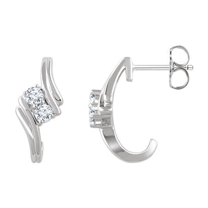 Diamond Fashion, Earrings, Diamond Earrings, Hoops, 14K White