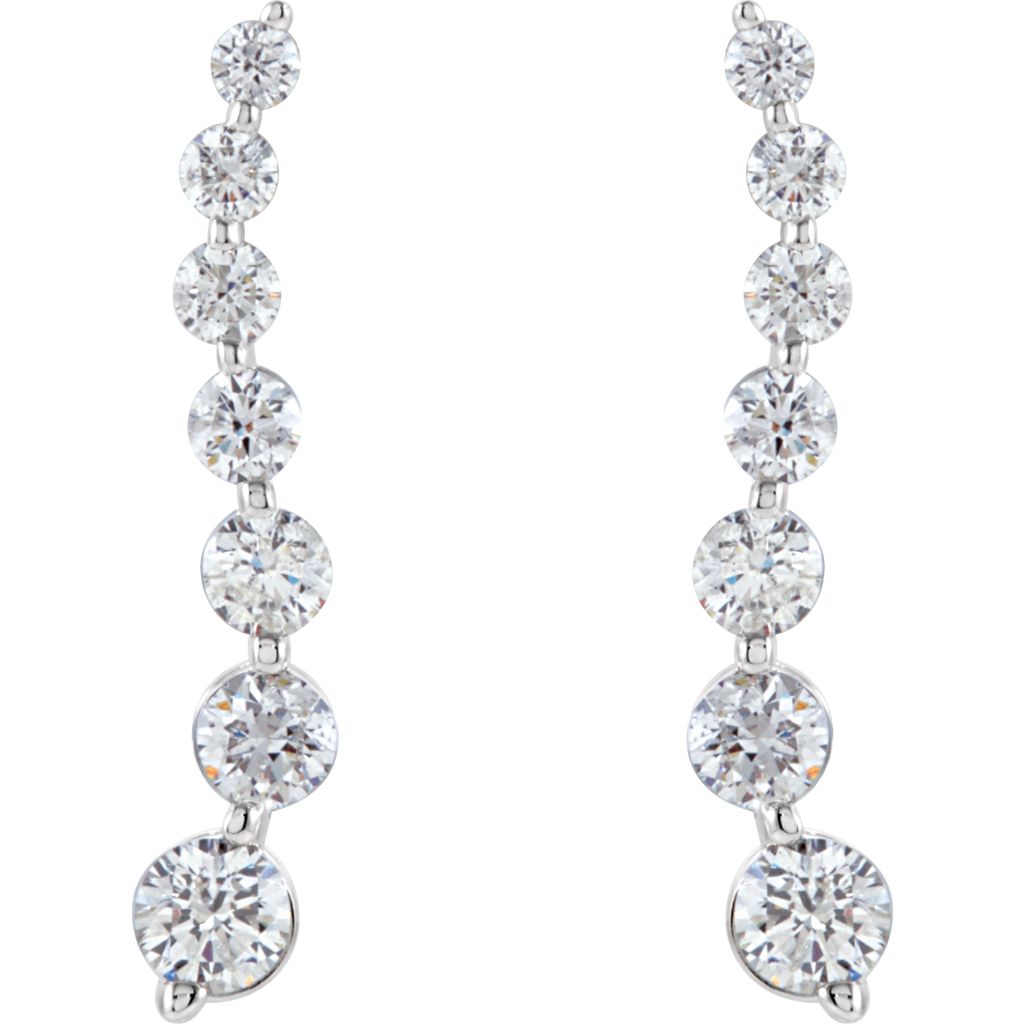 Diamond Fashion, Earrings, Diamond Earrings, Drops/Dangles, 14K White