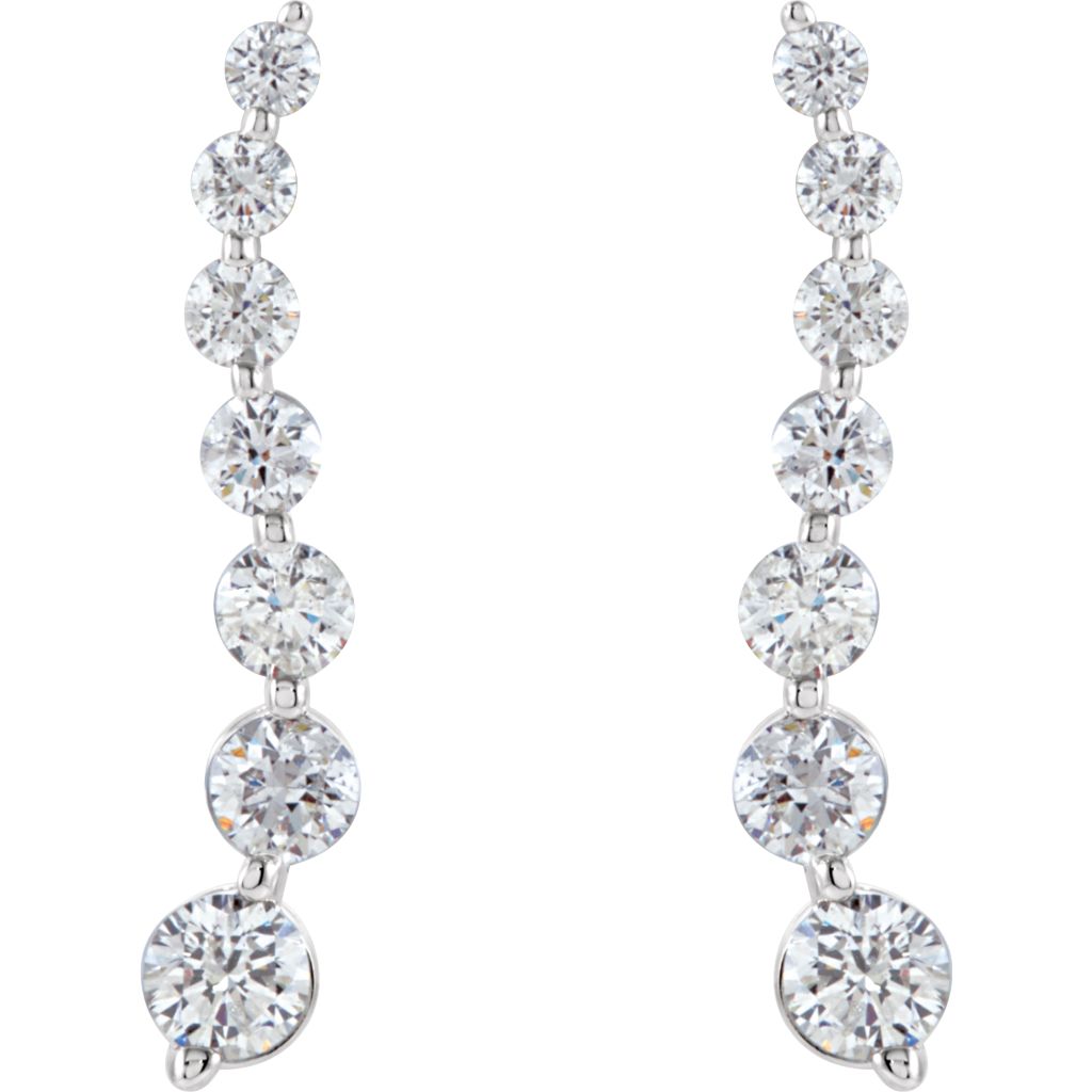 Diamond Fashion, Earrings, Diamond Earrings, Drops/Dangles, 14K White