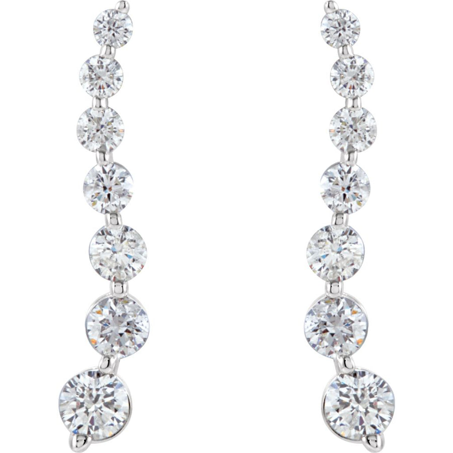 Diamond Fashion, Earrings, Diamond Earrings, Drops/Dangles, 14K White